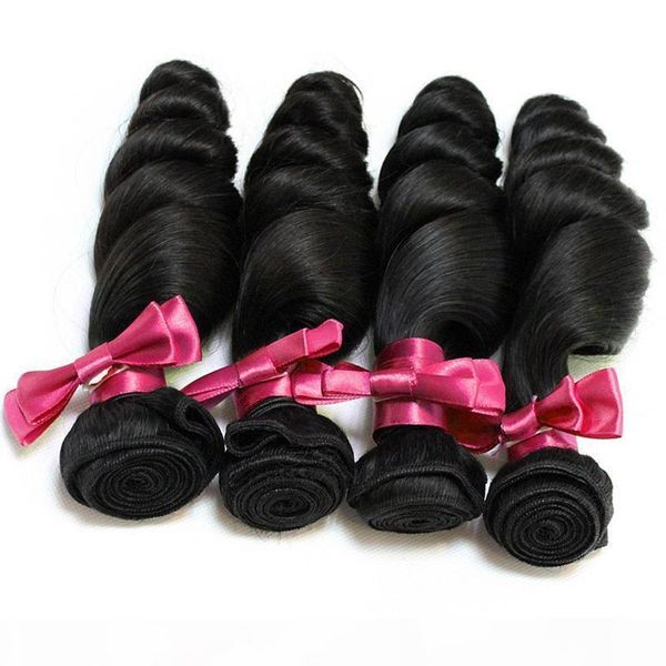 

100%unprocessed brazilian virgin hair loose wave natural black mix length 8-26inch 3pcs brazilian virgin hair loose wave