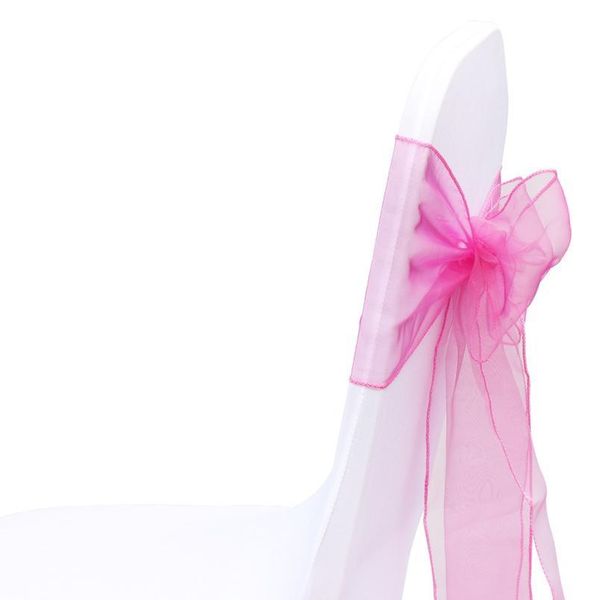 

25pcs/set 32 colors organza chair sashes 7x108inch event ceremony party wedding chairs knot decoration ch qylnmr