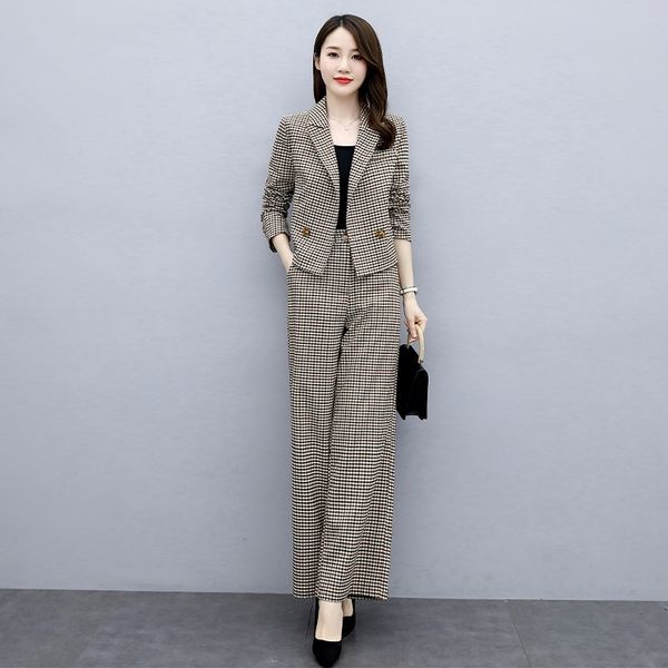 

pfci4 2020 осень два типа женщин моды темперамент штаны широкую ногу брюки стиль птица досуг широкую ногу тысяч костюм костюм для женщин нов, Gray