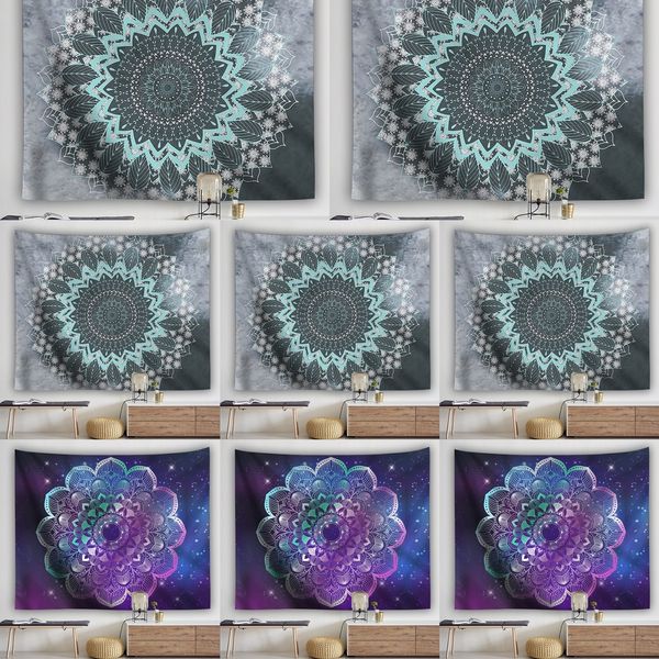 

9q7p starry sky stars mat cloth table tapestry hippie blanket scenery beach towel decoration throw mandala picnic yoga rug wall carpet polye