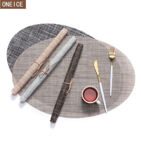 

mats & pads 4 pieces of stylish dining table placemat pvcheat-resistant slip easy to clean and durable home decoration oval placemat1