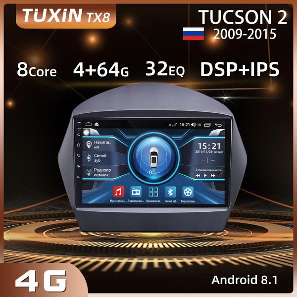 

car dvd player tuxin tx8 android8.1 radio multimedia for tucson 2 lm ix35 2009-2021 ips+2.5d screen stereo audio gps no 2din