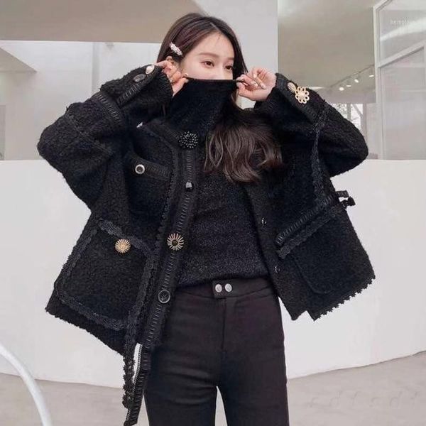 

elegant faux fur coat women autumn winter thick warm soft fleece jacket pocket zipper outerwear overcoat bear teddy coat1, Black;brown