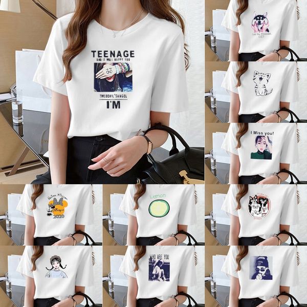 

2020 summer new loose round coat t-shirt neck short sleeve t-shirt women's korean large half sleeve student women's ins fashion yp, White