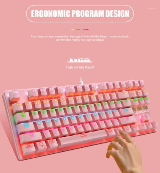 

keyboards mechanical keyboard 87 keys k550 green shaft axis gaming competitive office notebook professional for win xp/7/8/10 mac1