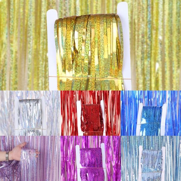 

mglle hawaiian multi-specification dotted laser background curtain party wiper wall party decoration decoration wiper curtain 7c7lu