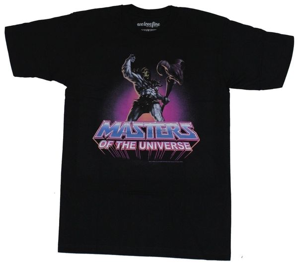 

masters of the universe mens t shirt skeletor victory pose over logo image sport hooded sweatshirt hoodie