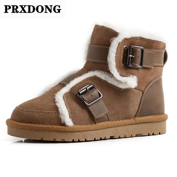 

new autumn winter warm snow boots for women fashion real leather casual shoes woman ankle boots med heels black brown 40
