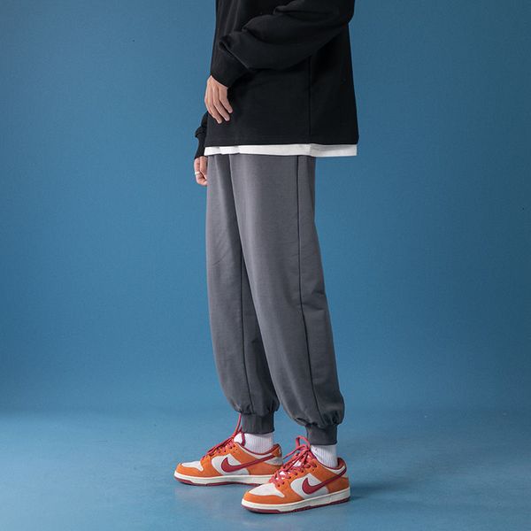 

2021 men's trousers spring and winter new fine fit in addition to wool pants fashion young clothes pm6o, Black