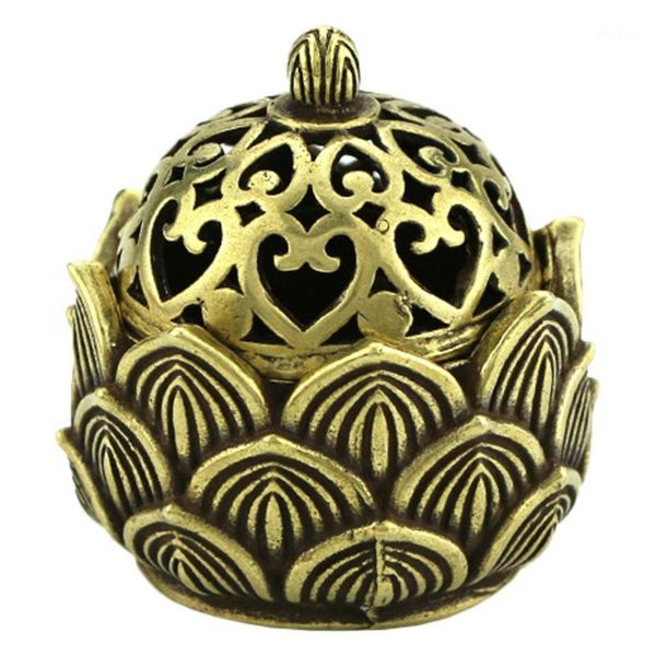 

1pc lotus shaped incense burner incense burner decorations brass1