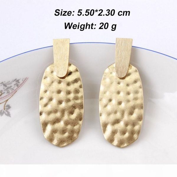 

2019 selling brass bar gold silver filigree oval shaped statement earrings for women bright hammered geometric drop jewelry