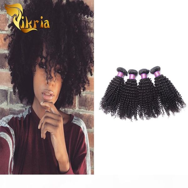 

brazilian virgin human hair bundles unprocessed indian malaysian peruvian mongolian kinky curly 4 bundles remy hair extensions, Black