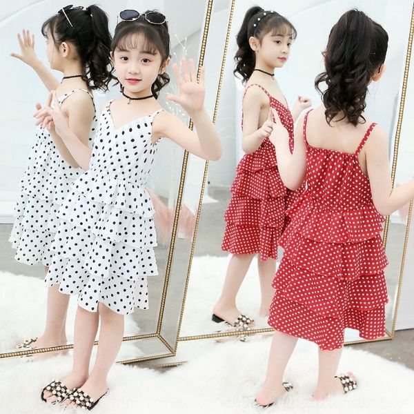 

sdmhb girls summer 2020 new korean skirt children's summer princess version short sleeve splicing dress princess skirt gauze dress e7tx, Black;gray