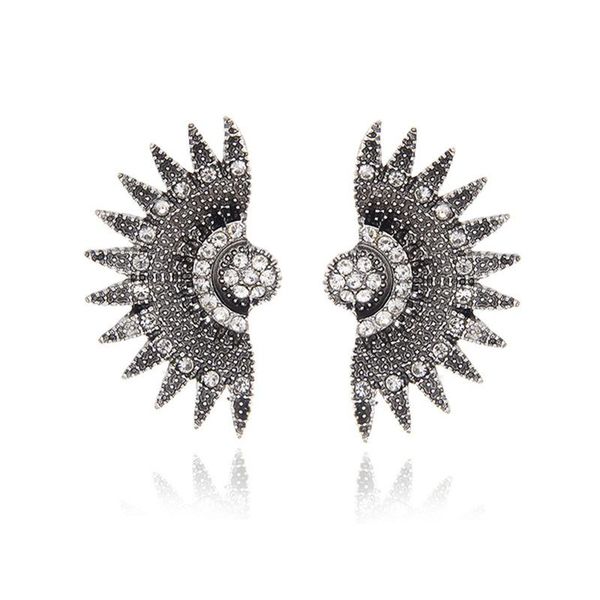 

2020 oorbellen brinco ancient ways fan set auger earrings exaggerated stud eardrop female accessories fashion and personality, Silver