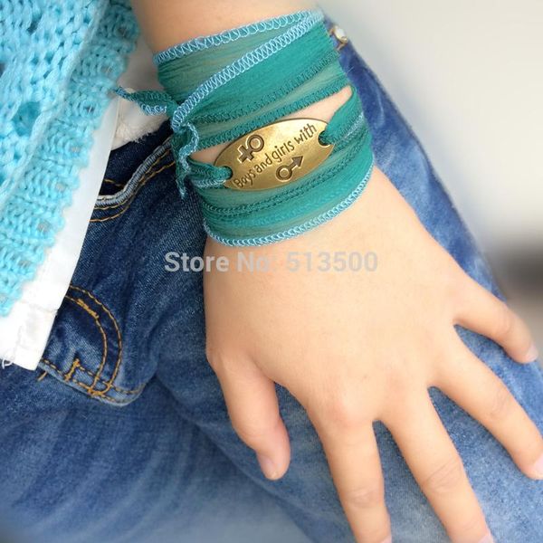 

шелкового wrist wrap ribbo wrist wrap йога шелкового браслет лента ручной окрашенная ленты мальчики и девочки, Golden;silver