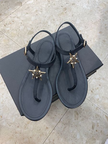 

genuine leather sole 2020 new one line belt sandals women's versatile flat bottom leather casual clip foot sandals fairy style, Black