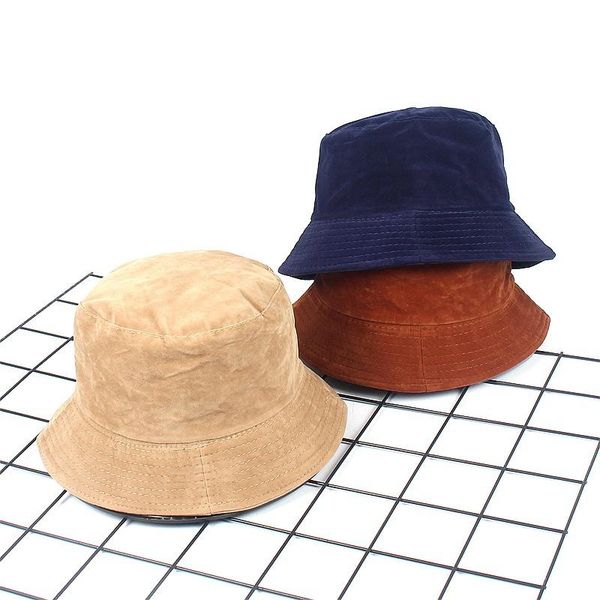 

cloches velvet hats for women 2021 casual solid flat mens hip hop summer spring korean beach tourism fishing bucket hat