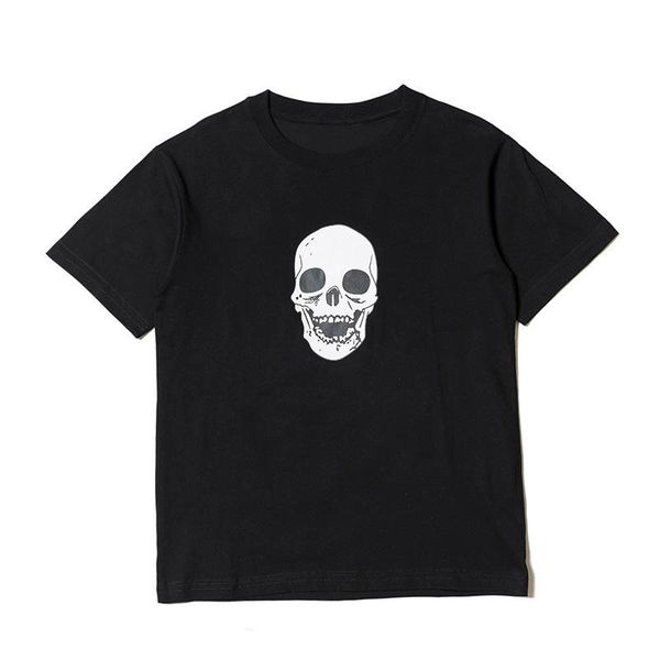 

19ss skull men t shirt hip hop short sleeves women men stylist t shirt, White;black