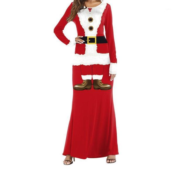 

santa claus christmas cosplay costume dress role playing dress1, Black;red