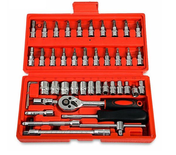 

1 / 4 xiaofei 46 piece suit small quick ratchet sleeve 6.3mm auto repair sleeve steam protection tool set hardware