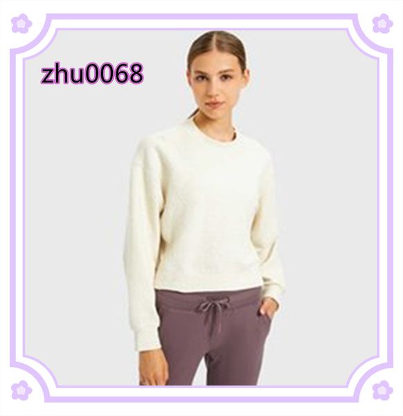 

l-03 women's short pullover sweater loose yoga suit versatile leisure fitness running sports coat casual fashion shirt, White;red