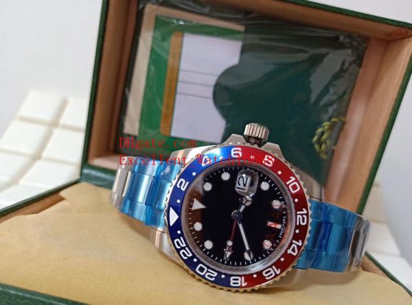 

3 selling mens wristwatches 40 mm gift box 116719 116710 stainless steel ceramic bezel black dial asia 2813 mechanical men's wristwatch, Slivery;brown