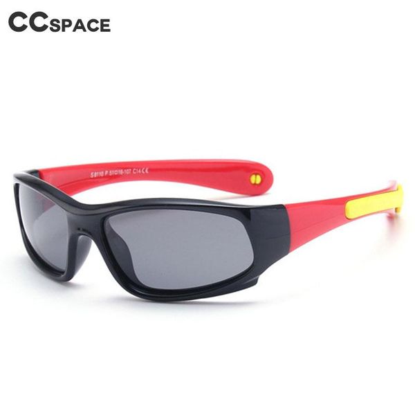 

sunglasses 49290 children polarized sport goggle silicone frame adjustable size fashion shades uv400 vintage glasses, White;black