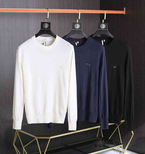 

men's hoodies & sweatshirts autumn and winter men's leisure business warm round neck pullover solid color wool sweater 6323 dukj, Black