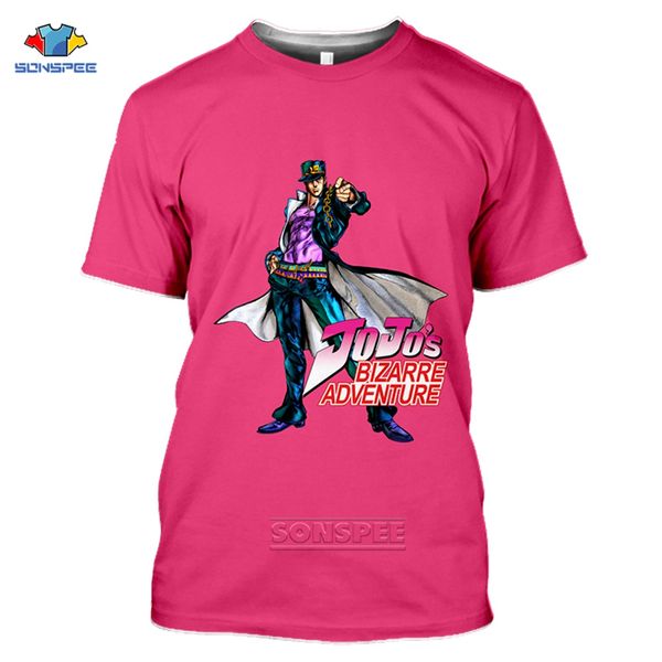 

jojo bizarre adventure harajuku anime t shirt men women cool vintage hip hop streetwear casual o-neck short sleeved t-shirt