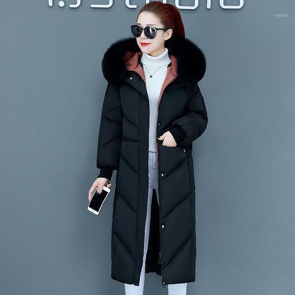 

fashion women winter 2019 coats new female jacket down cotton loose thickening hood korean version of large size cotton coat1, Black