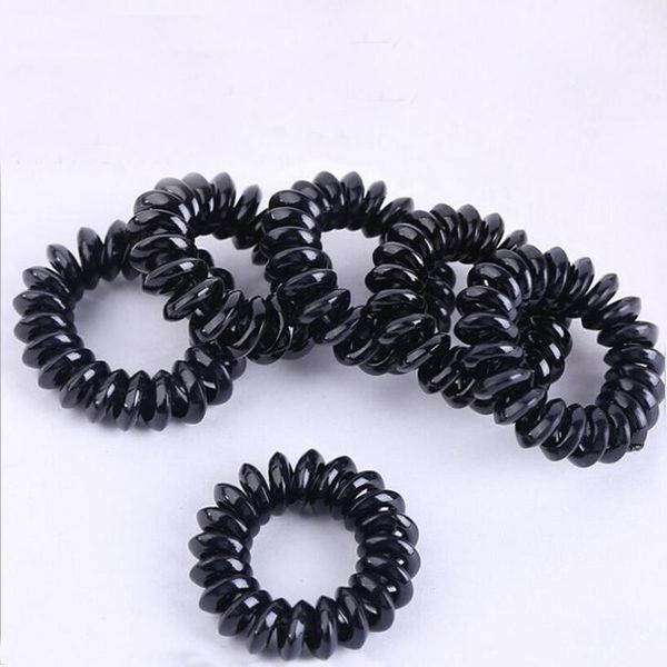 

3.5 cm black / transparent elastic telephone line wire hair bands ropes ponytail holders headwear accessory q qyldyn