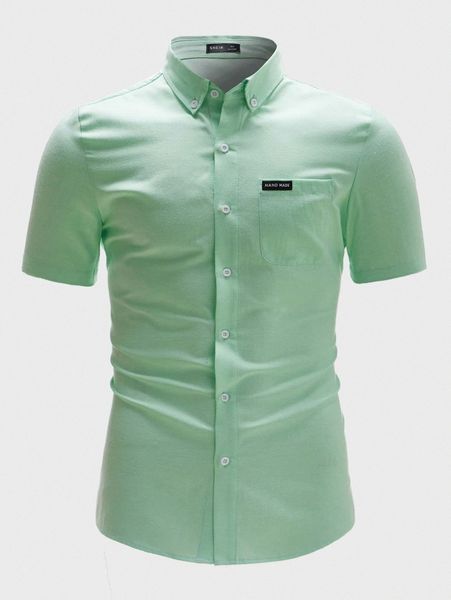 

men patch pocket button-down shirt m1ia#, White;black