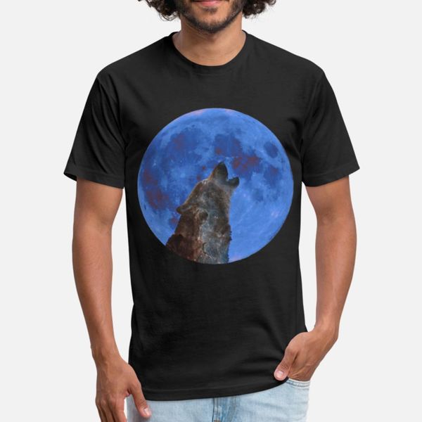 

galaxy wolf and blue moon футболка hip hop прекрасный летний костюм толстовка толстовка