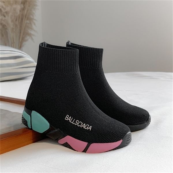 

kids children socks high boys school shoes black designer soft girls sport sneakers toddler tenis infantil y201028