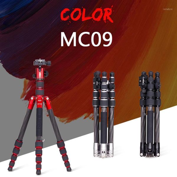 

benro mc09 tripod carbon fiber portable tripods for camera reflexed monopod 5 section carrying bag max loading 6kg