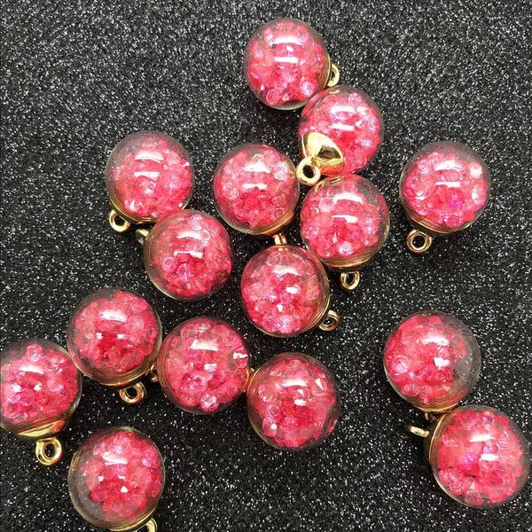 

new 10pcs 16mm mini glass bottles with beads pendant ornaments jewelry making n bbypbs, Black