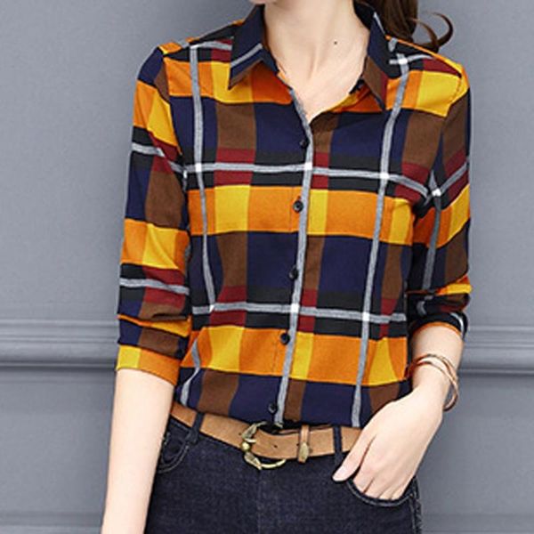 

fashion blouse women business ladies shirt lattice printing long sleeve lapel blouse casual shirt female blusas femininas, White