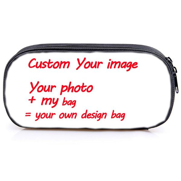 

drop shipping customized your image custom pattern stationery bag students kids pencilbag functionary penbag