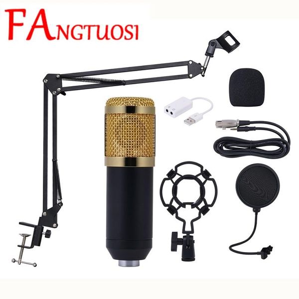 

fangtuosi bm 800 microphone professional studio condenser sound mic kits with mount for recording broadcast karaoke ktv