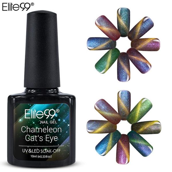 

elite99 12 pcs/lot chameleon cat eye gel varnish magnetic soak off uv gel nail polish 3d glitter discoloration gel-lacquer, Red;pink