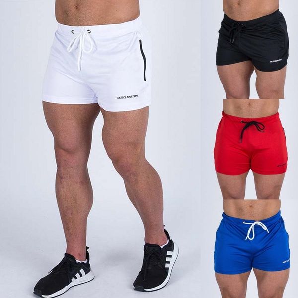 Mens Respirável Shorts Fitness Bodybuilding Moda Casual Gyms Masculino Corredores Treino Marca Marca Praia Slim Calças curtas Tamanho M-XXXL Y200403