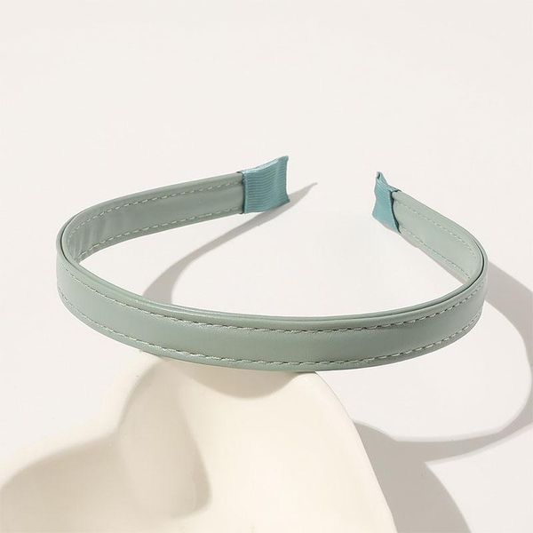 

women headband solid color pu leather thin edge hair hoop stretch turban female make up washing face head band hair accessories q sqcvhk