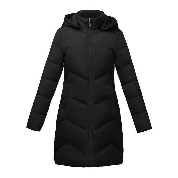 

women's down & parkas autumn winter jacket for women 2021 european fashion black coat slim cotton female hooded outerwear