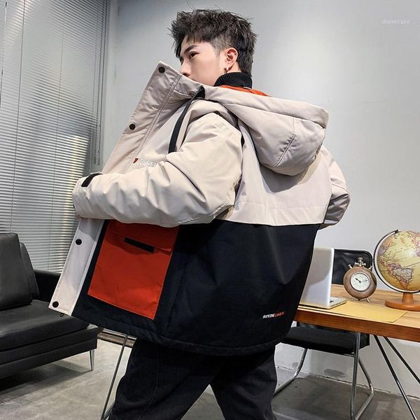 

2020 winter cotton-padded jacket men warm big size thicken coat young heavy wool coat fleece drop-shipping1, Black