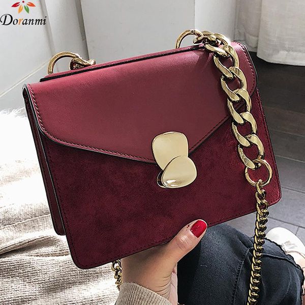 

doranmi chain strap leather bags for women 2020 buckle shoulder bag female crossbody mesenger bag bolsa cbb162