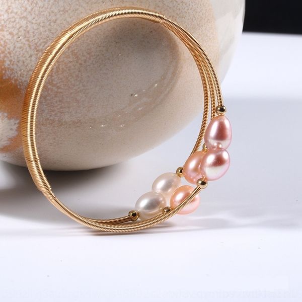 

xmoo0 new handmadesimp pearl pearl high-grade simplewind resistantadjustable new colorless japanese and korean korean bracelet high-grade ja, Golden;silver