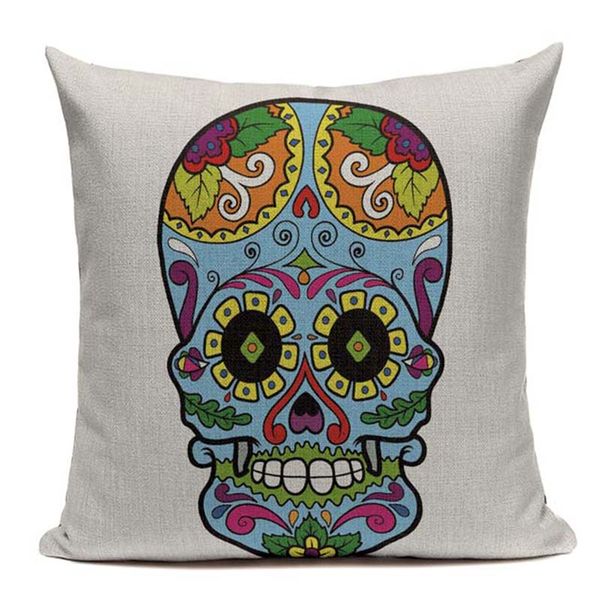 

vintage cushion covers mexican skull pillowcases for sofa home decor style black throw pillow cases custom pillows