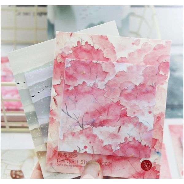 

mohamm 30 sheets cherry blossom flamingo planner stickers sticky notes memo pad kawaii stationery memo pads note pad office f wmttoe