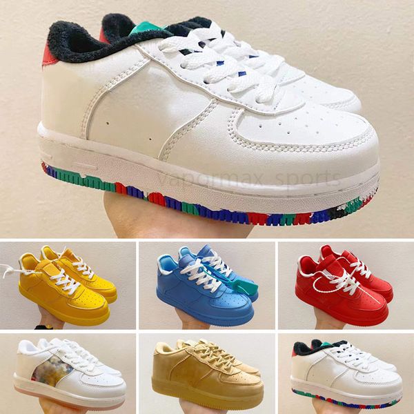 

brand one 1 dunk toddler kids running shoes boys girls sports skateboarding ones shoes children low cut brown black sneakers, White;red