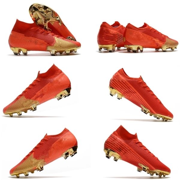 

red 39-45 mercurial superfly cr7 vii 7 elite 360 mens women soccer shoes bondy lights future lab fg high ankle soccer cleats football boots
